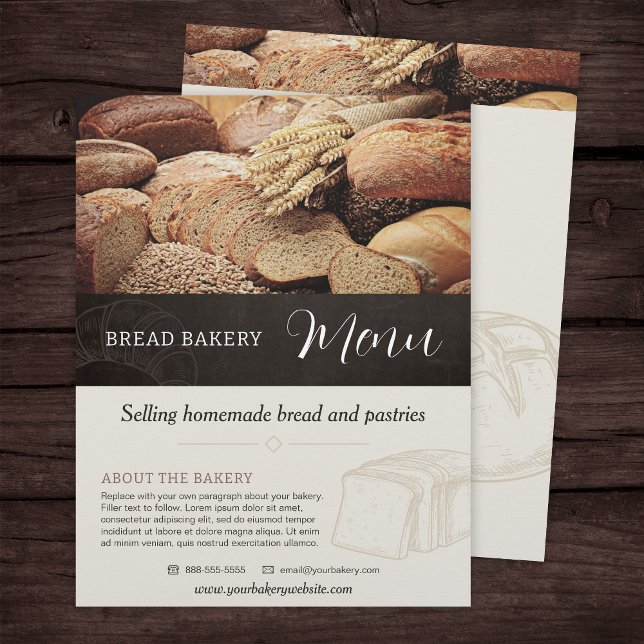 Bread Bakery Menu Brochure Flyer Template (Creator Uploaded)