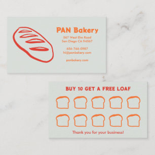 Bread Bakery Sourdough CUSTOM Hand-drawn Rewards Loyalty Card
