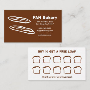 Bread Bakery Sourdough CUSTOM Hand-drawn Rewards  Loyalty Card