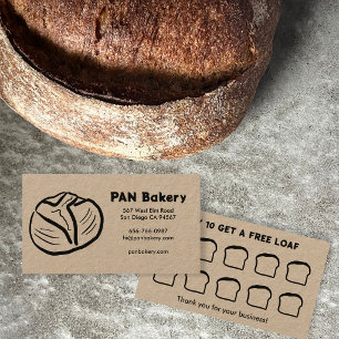 Bread Bakery Sourdough CUSTOM Hand-drawn Rewards Loyalty Card