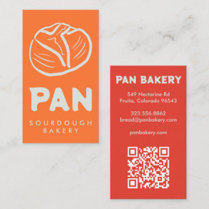 Bread Bakery Sourdough CUSTOM QR Hand-drawn Business Card