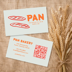 Bread Bakery Sourdough CUSTOM QR Hand-drawn Business Card