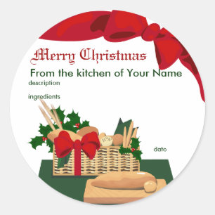 Bread Basket Christmas Gift Label