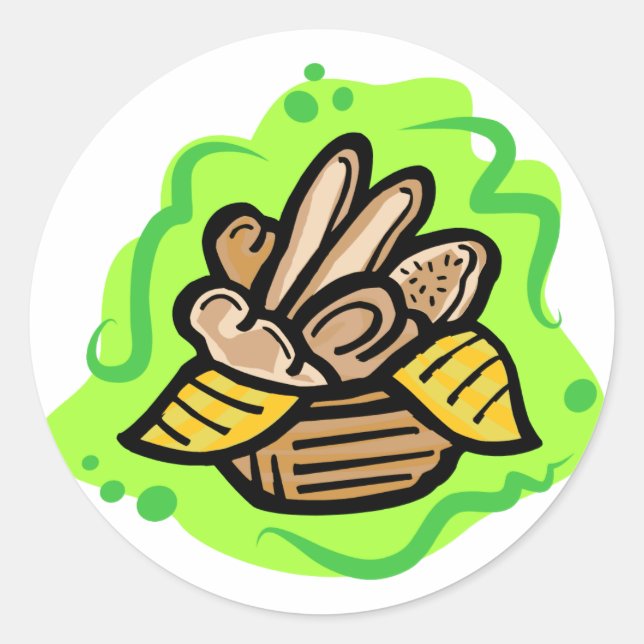 Bread Basket Classic Round Sticker (Front)