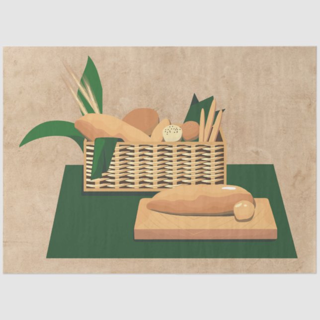 Bread Basket Decoupage 20"x30" Tissue Paper (Front)