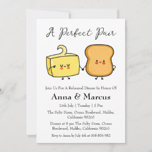 Bread & Butter a perfect pair bridal dinner Invitation