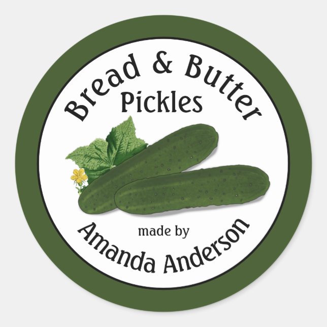 Bread & Butter Pickles 3"   Classic Round Sticker (Front)