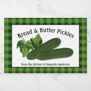 Bread & Butter Pickles Plaid H Food Label
