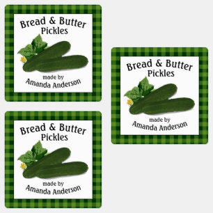 Bread & Butter Pickles Plaid S Food Label