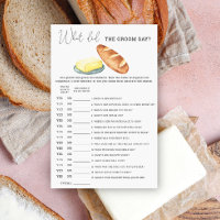 Bread butter - What did the groom say bridal game
