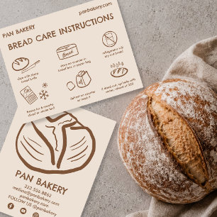 BREAD Care Card Instructions Sourdough Bakery Card