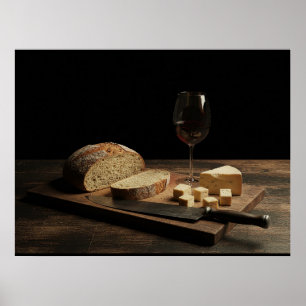 Bread, Cheese, and Wine Poster