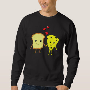 Bread Cheese Cheddar Couple Foodie Food Sandwich M Sweatshirt