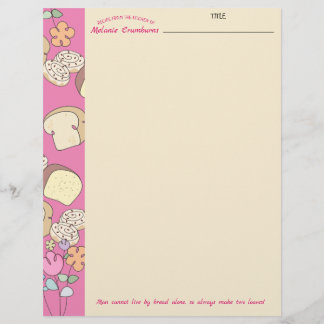 Bread cinnamon roll personalised recipe letterhead