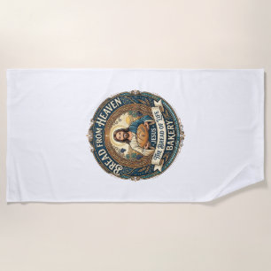 Bread From Heaven Jesus Bread Life Bakery Christia Beach Towel