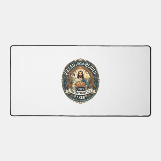 Bread From Heaven Jesus Bread Life Bakery Christia Desk Mat (Front)