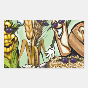 Bread Grain Food Group Rectangular Sticker