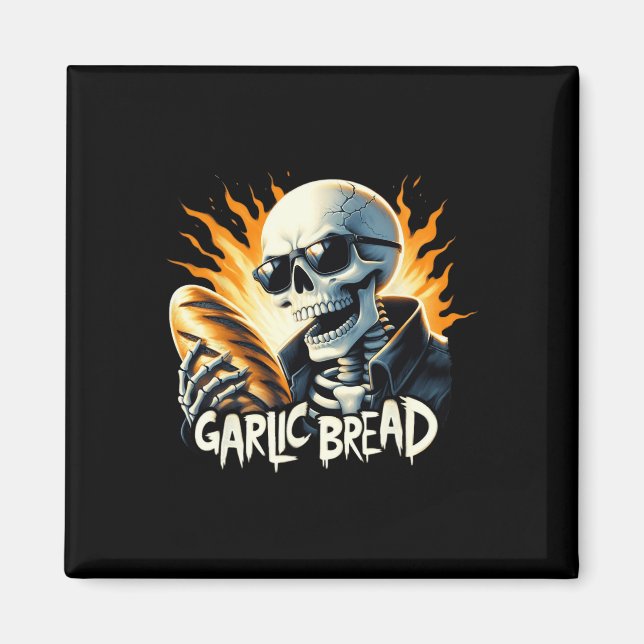 Bread Halloween Skeleton Bakery Baker Bread Lover  Magnet (Front)
