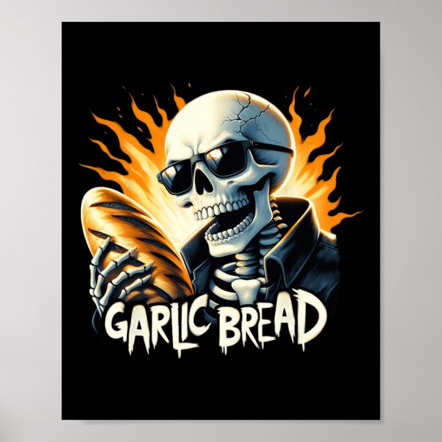 Bread Halloween Skeleton Bakery Baker Bread Lover  Poster (Front)
