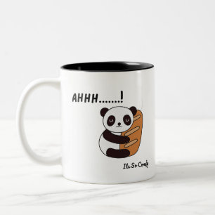 “Bread hugs & panda peace in every sip.” Two-Tone Coffee Mug