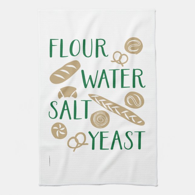 Bread Ingredients Baking Tea Towel (Vertical)