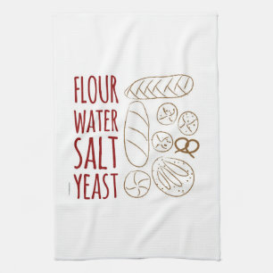 Bread Ingredients Tea Towel