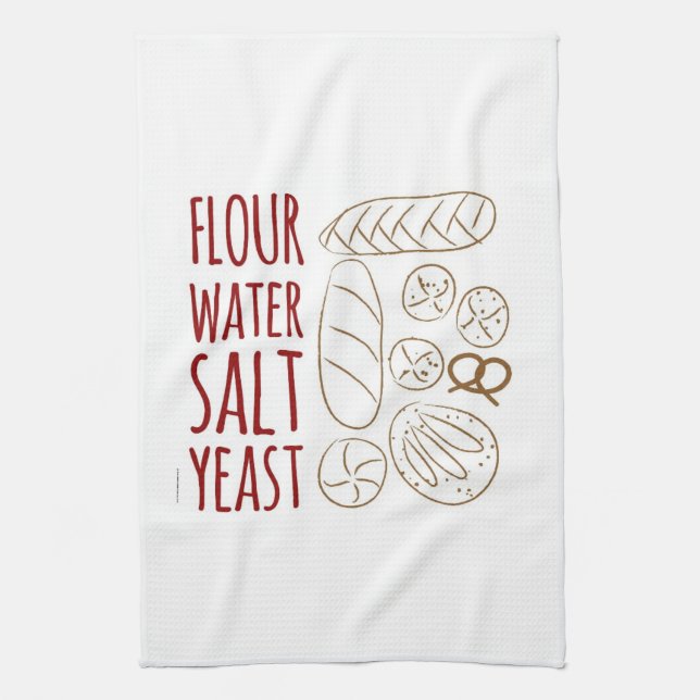 Bread Ingredients Tea Towel (Vertical)