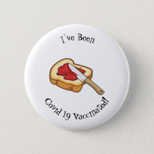 Bread & jam cartoon illustration 6 cm round badge