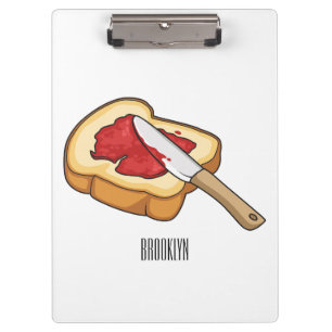 Bread & jam cartoon illustration clipboard