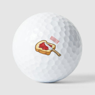 Bread & jam cartoon illustration  golf balls