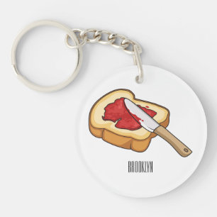 Bread & jam cartoon illustration key ring