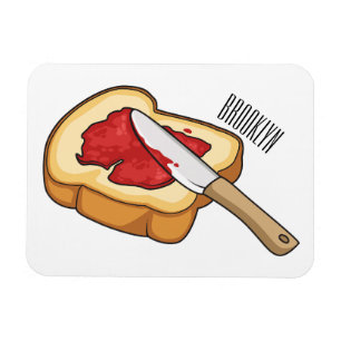 Bread & jam cartoon illustration magnet