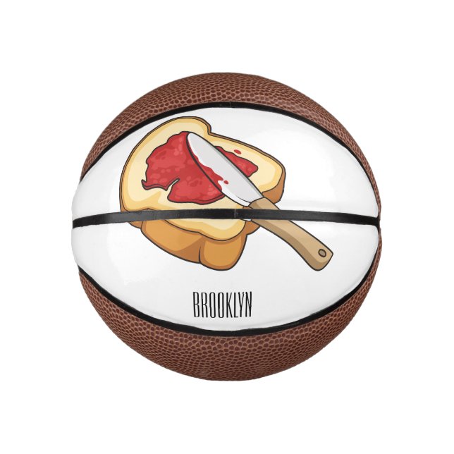 Bread & jam cartoon illustration  mini basketball (Front)