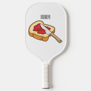 Bread & jam cartoon illustration pickleball paddle