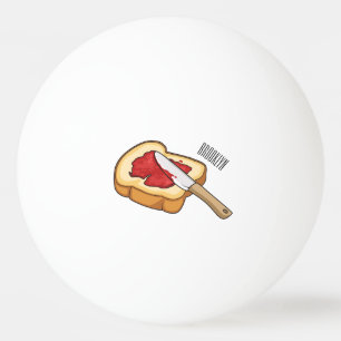 Bread & jam cartoon illustration ping pong ball