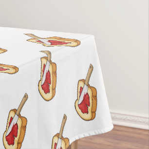 Bread & jam cartoon illustration tablecloth