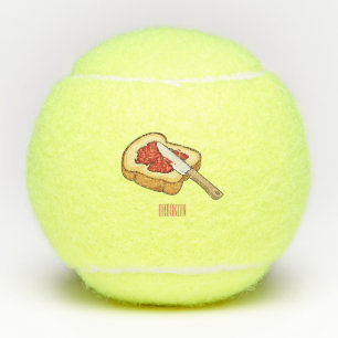 Bread & jam cartoon illustration tennis balls
