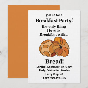 Bread Loaf Breakfast Party Invitation