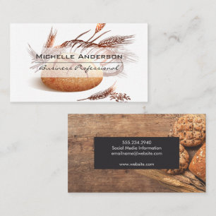 Bread Loaf    Wooden Table Business Card