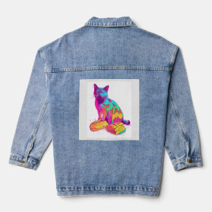 Bread Meowphosis – Glitchy Funny Cat Meme Denim Jacket