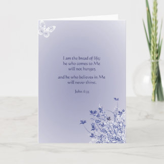 "Bread of Life" Blue Side Floral Greeting Card