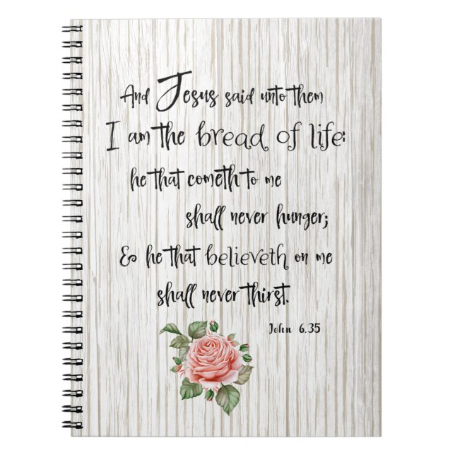 Bread of Life KJV Bible Verse Notebook (Front)