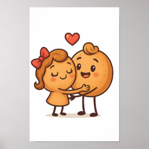 Bread of Love – Cute & Unique Cartoon Design Poster