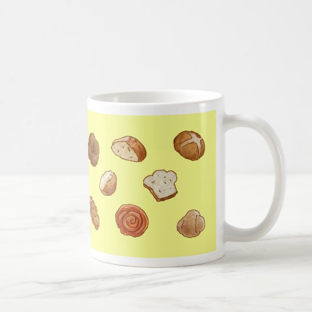 Bread & pastry pattern mug - yellow (Right)