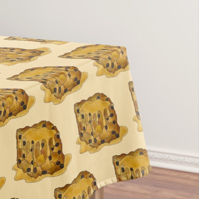 Bread Pudding Vanilla Sauce British Food Dessert Tablecloth (In Situ)