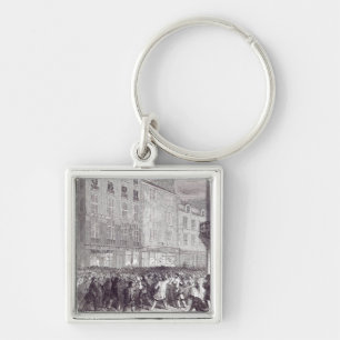 Bread Riot, in the Rue du Faubourg St. Antoine Key Ring