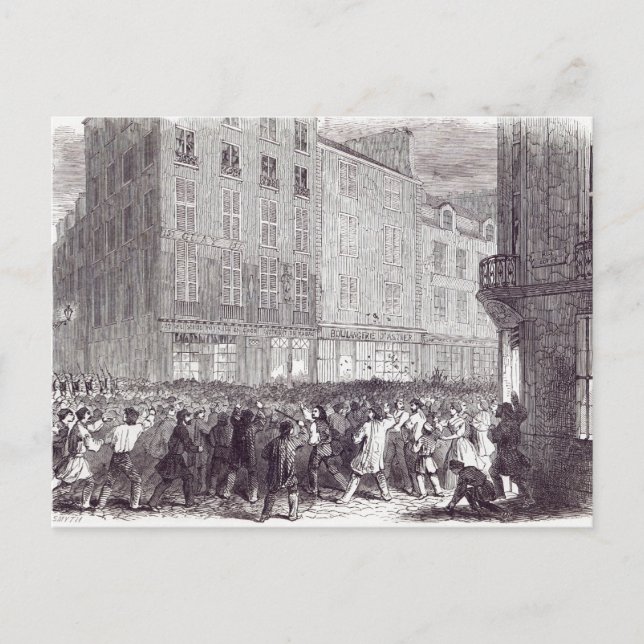 Bread Riot, in the Rue du Faubourg St. Antoine Postcard (Front)