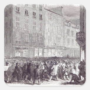 Bread Riot, in the Rue du Faubourg St. Antoine Square Sticker