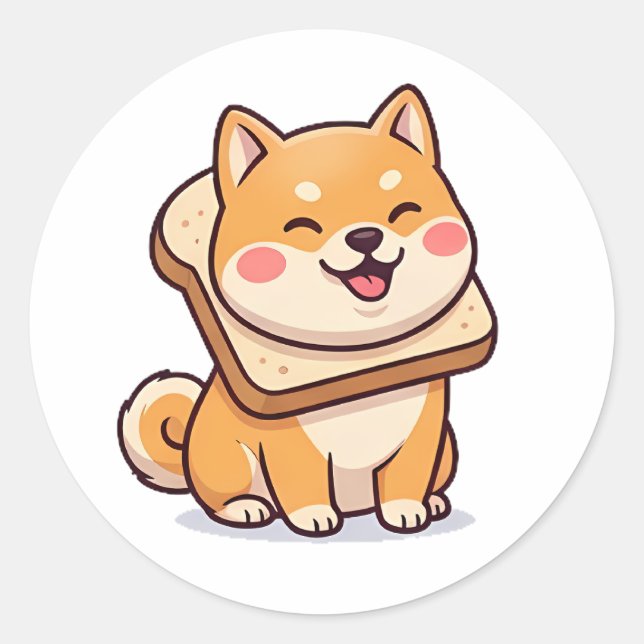 Bread Shiba Classic Round Sticker (Front)