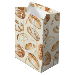 Bread Tan Brown Cream Food  Medium Gift Bag